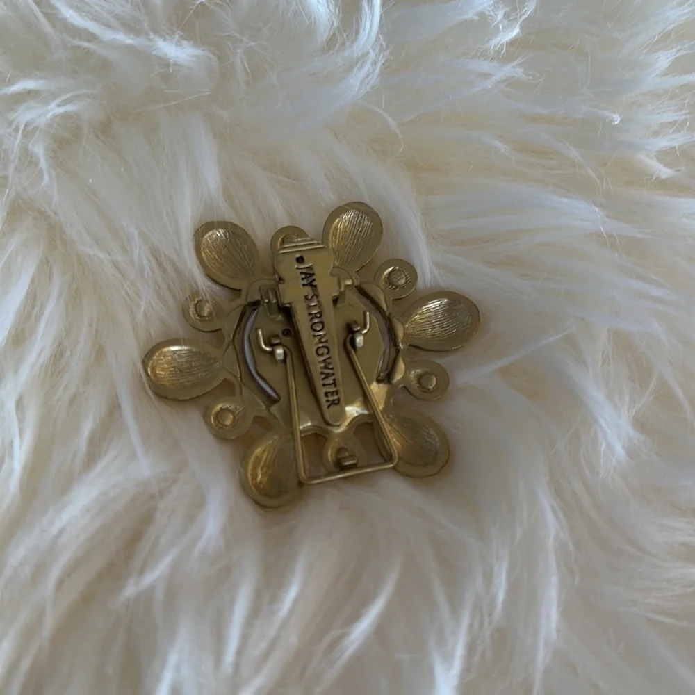 Jay Strongwater Mini Embellished Picture Frame gold red stand Neiman Marcus clip